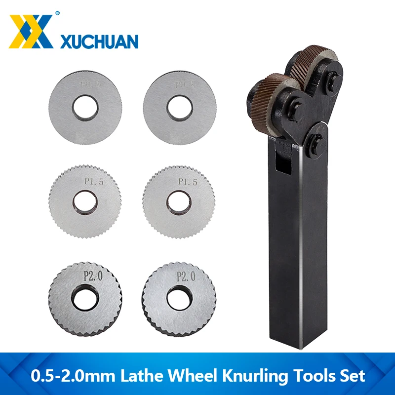 

XUCHUAN Reticulated Knurling Wheel 0.5mm-2.0mm Inner Hole Embossing Wheel Reticulated Knurling Wheel for Metal Steel Lathe Tool
