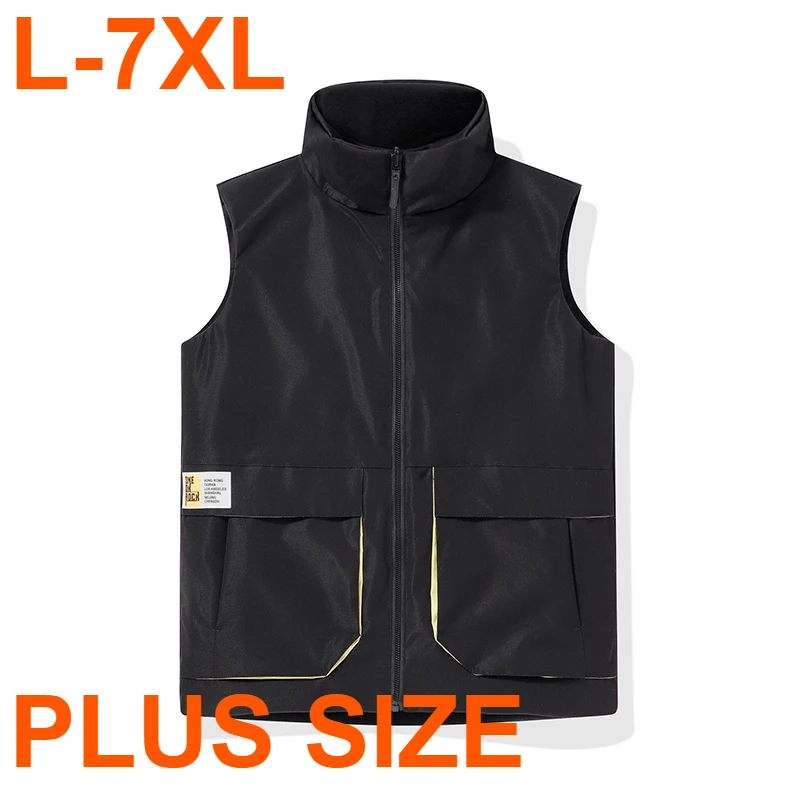 

Мужской жилет больших размеров, куртка 6XL 7XL, большой размер, весна-лето, двусторонняя спортивная повседневная уличная куртка без рукавов, мужская одежда больших размеров