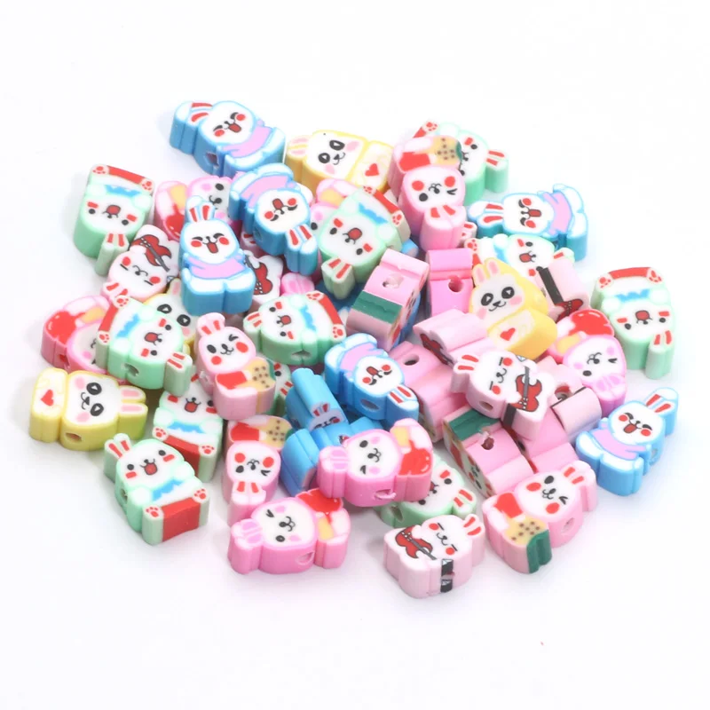 Polymer Clay Beads 7x11MM Multi color Mixed Cute Animal Pattern Beads For Making Handmade Jewelry Bracelets Foot Chains Necklace