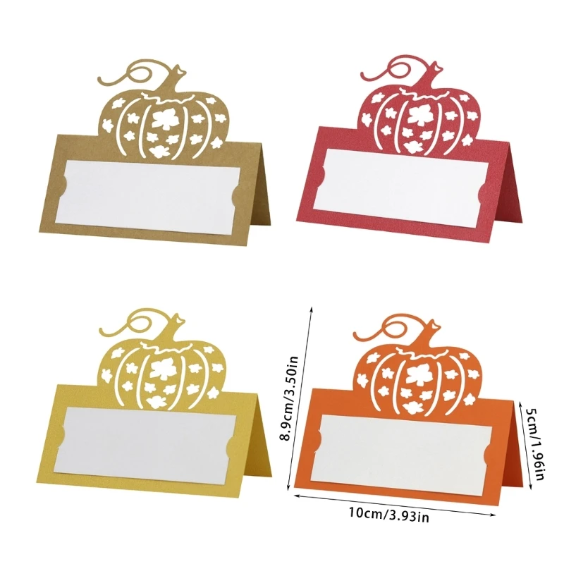 50Pcs Handmade Thanksgiving Place Cards Thanksgiving Pumpkin Place Cards Individualized Place Cards for Celebration