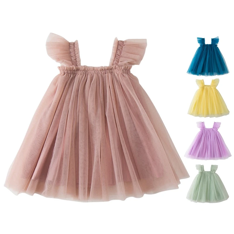 Summer Baby Girls Dress Infant Toddler Kids Tulle Tutu Fashion Elaborated Birthday Party Princess Dress Sleeveless Casual Dress