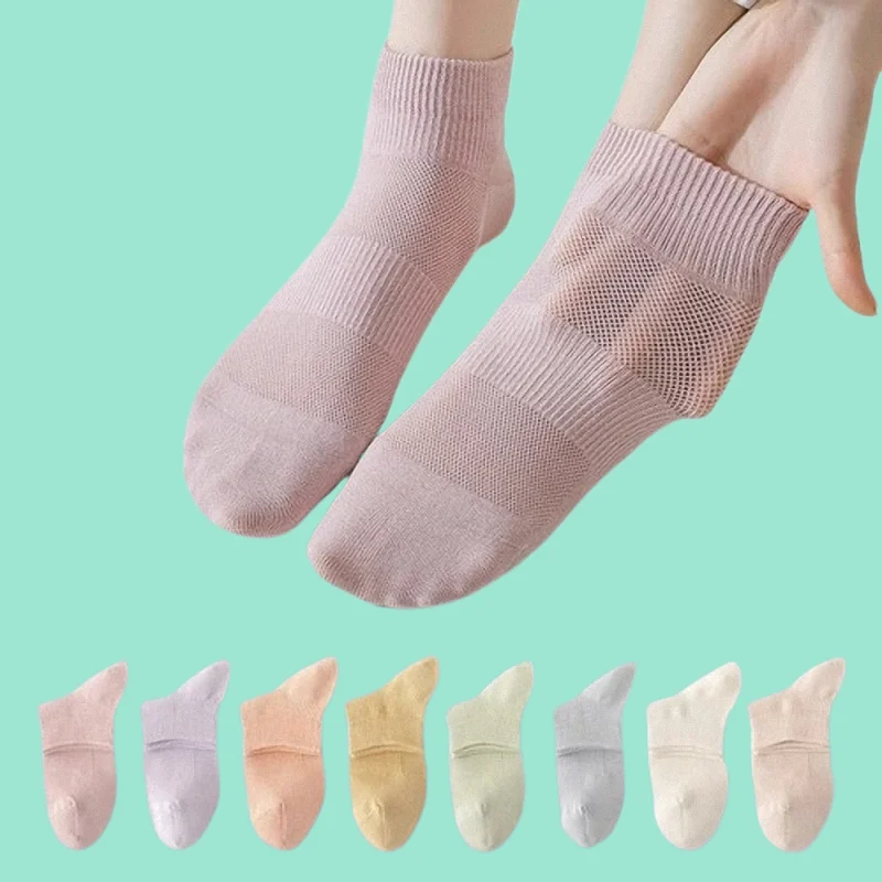 

8/16 Pairs Fashion Women's Mesh High Quality Socks Deodorant Sweat-absorbent Breathable Women Boat Socks Non-slip Low-Cut Socks