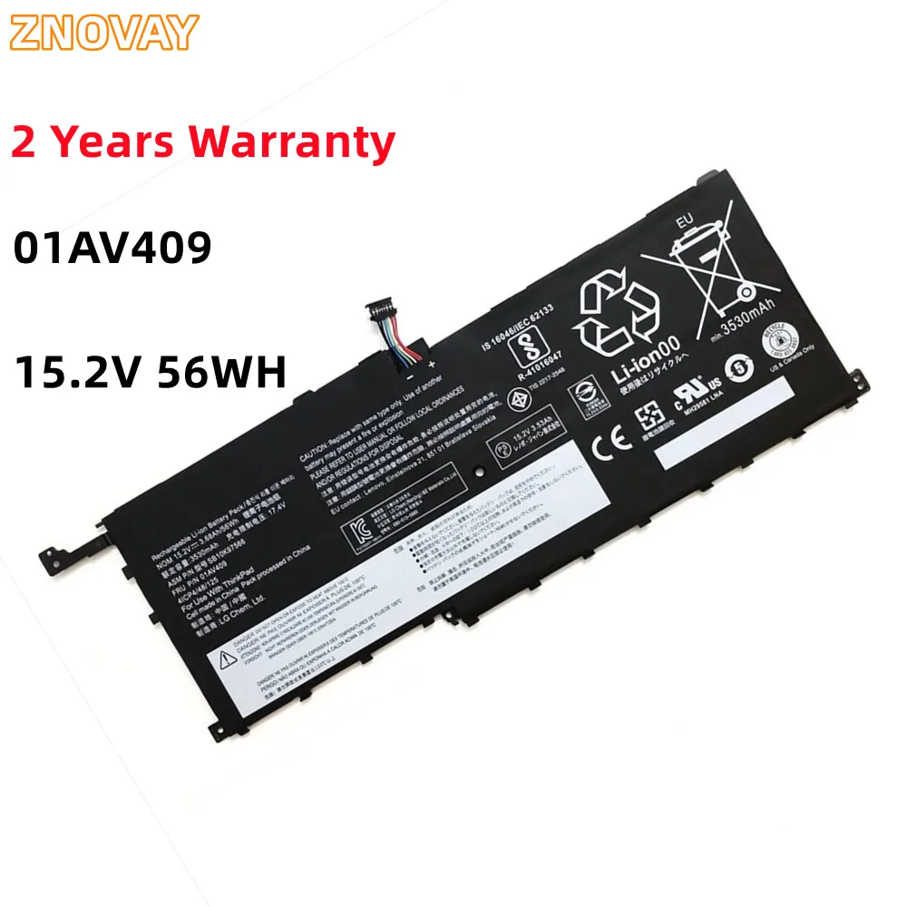 

ZNOVAY 01AV409 15.2V 56WH For LENOVO X1C 01AV410 battery for laptop 01AV438 01AV439 01AV441 SB10K97567 SB10K97566 battery