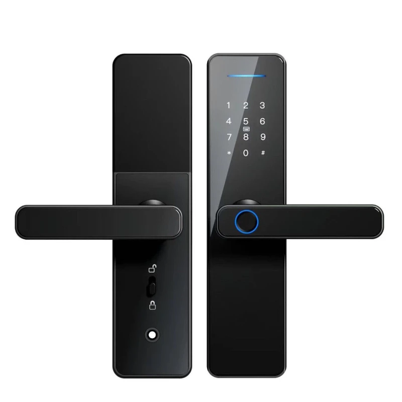 

wifi indoor door lock graffiti pass app one grip open with fingerprint password card key smart door lock