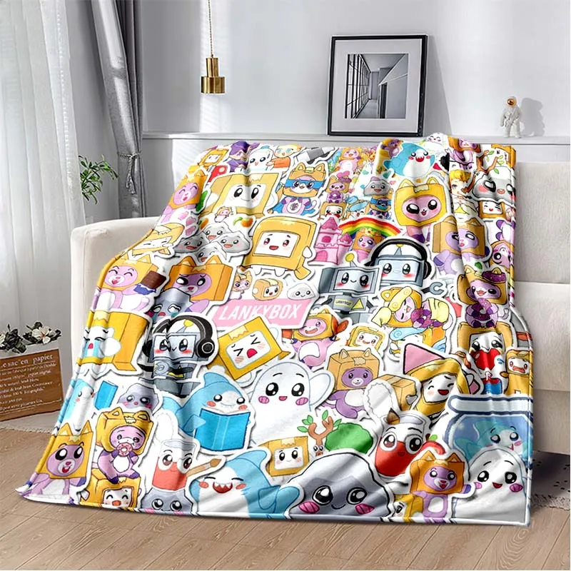 

Happy Rocky And Foxy And Boxy Lankybox Soft Plush Blanket,Flannel Blanket Throw Blanket for Living Room Bedroom Bed Sofa Picnic