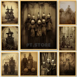 Dark Academic Cult Cult Retro Poster, Death Marionette Clown, gotischer Stil, Wohnzimmer, Wohnkultur, versteckte Kunst, Leinwandmalerei 10 Hauptverkaufs -Gotic -Designs - №9