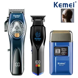 Kemei Trimmer KM-1767 KM-1556 Rechargeable Electric Hair Clipper Set LCD Shaver KM-1112 Dry And Wet Shaving Machine Cordless Kit