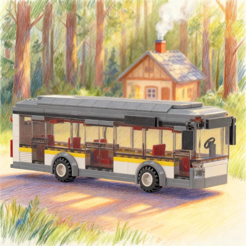 252 قطعة MOC حافلة LiAZ مدينة نموذج اللبنات لعبة البناء لتقوم بها بنفسك تجميع هدية الكريسماس فكرة إبداعية للأطفال التعليم الطوب