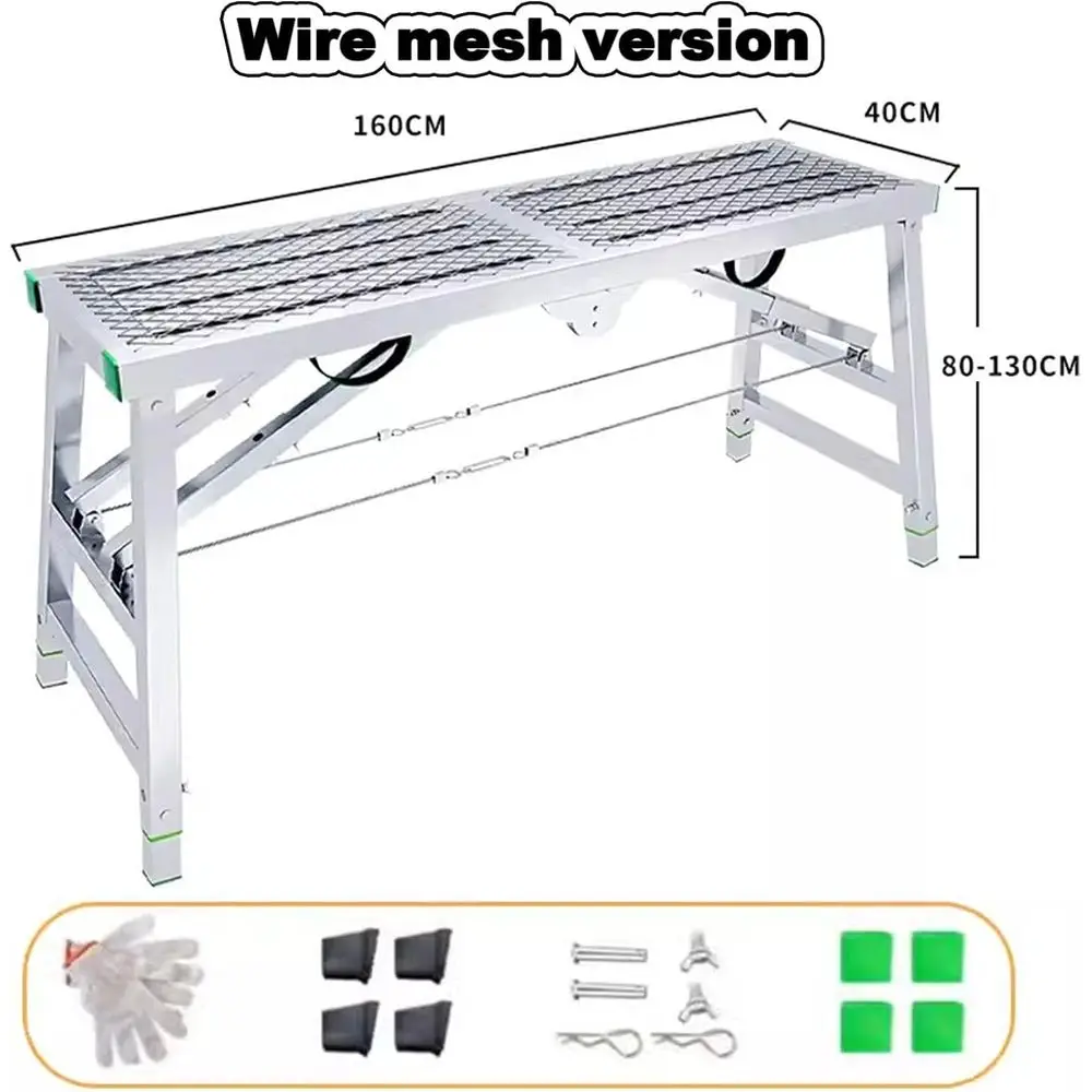 Adjustable Height 400kg Capacity Multi-Position Portable Scafold Tower Ladder with Steel Structure, 180cm