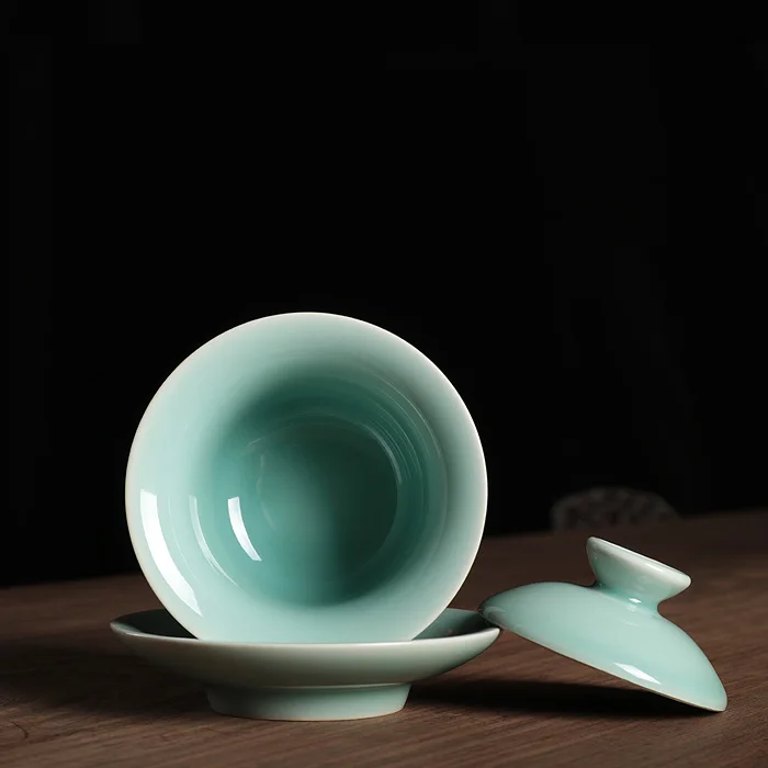 Longquan Celadon Jumping Carved Tea Bowl Ceramic Tureen
