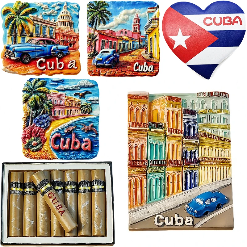 Cuba Havana Fridge Magnets Message Board Decorative North America Travel Souvenir Cigar Refrigerator Sticker Home Decor Gifts