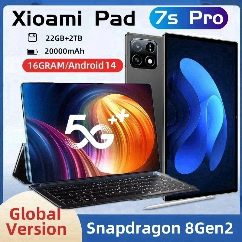 2025 NEW Original MI Pad 7s Pro Tablet 11inch Snapdragon8gen2  HD 4K Android 14 22GB+2TB 20000mAh 5G Dual SIM WiFi GPS Tablet PC