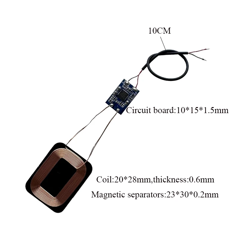 3W Mini Qi Wireless Charger Module Receiver PCBA Circuit Coil Board Universal Battery Charging for Samsung Huawei Xiaomi