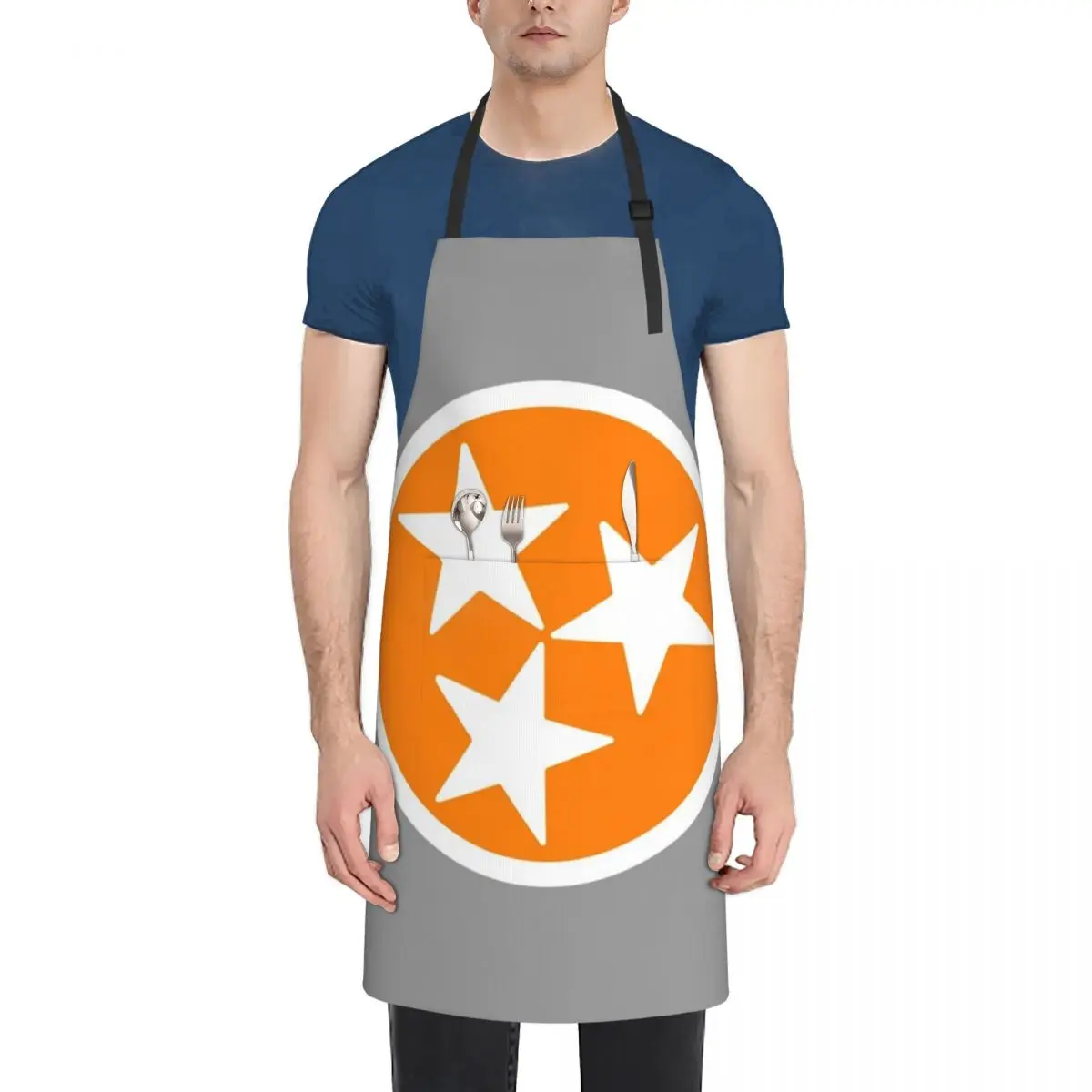 

Orange & White Tri-Star Apron For Hairdresser Funny Teacher Apron