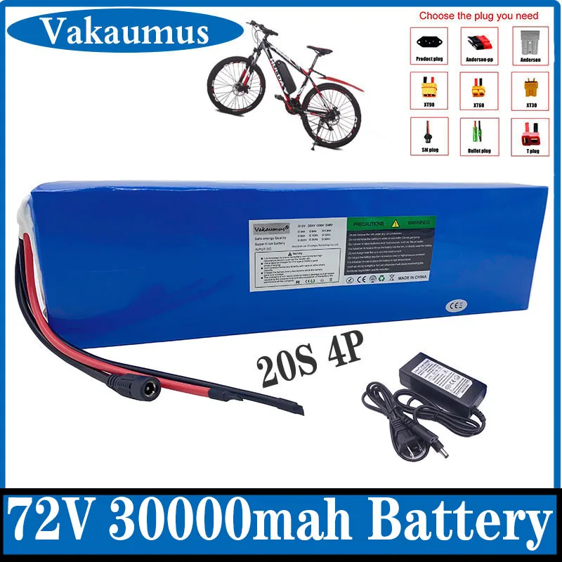 

72V 20S 30Ah 18650 21700 lithium battery pack 1000W 2000W 3000W motorcycle mountain bike scooter battery built-in 70A BMS