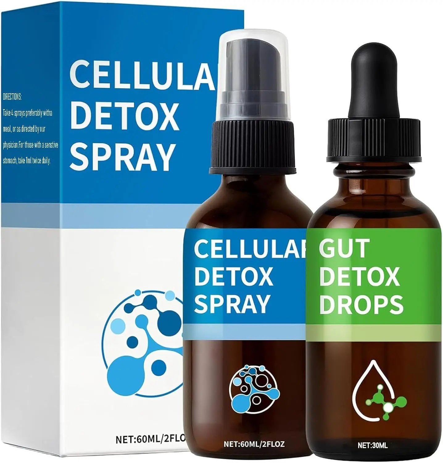 

FANDAO Detox Pack Zeolite Drops for Detox & Cleanse Clinoptilolite Drops & Spray for Heavy Metal Support Gut Health for Adults