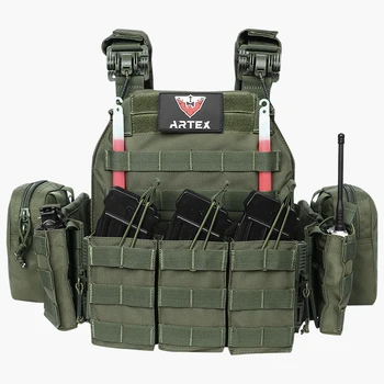 Jacht Tactisch Vest Met Drievoudig Magazijn, 3d Ademende Verstelbare Modulaire Quick Release Vest Outdoor Training