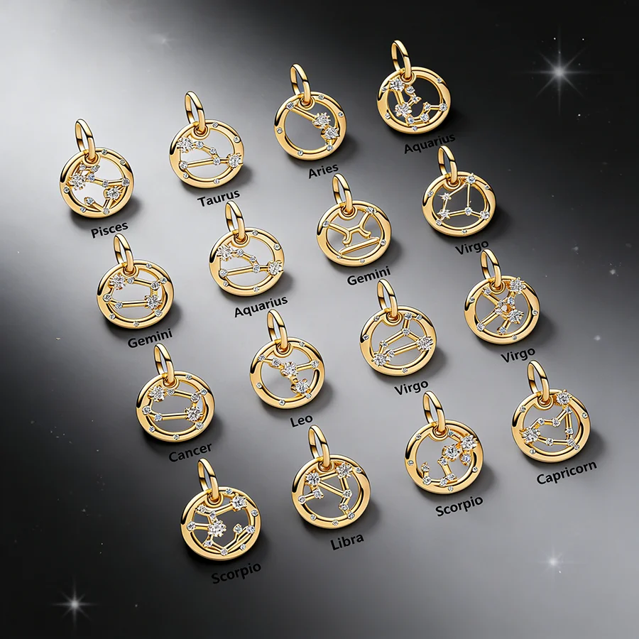 

Горячая распродажа: Сверкающие золотые талисманы 12 знаков зодиака (Близнецы, Телец, Овен, Дева) — бусины для оригинальных браслетов и ожерелий, подарок для самостоятельного изготовления украшений