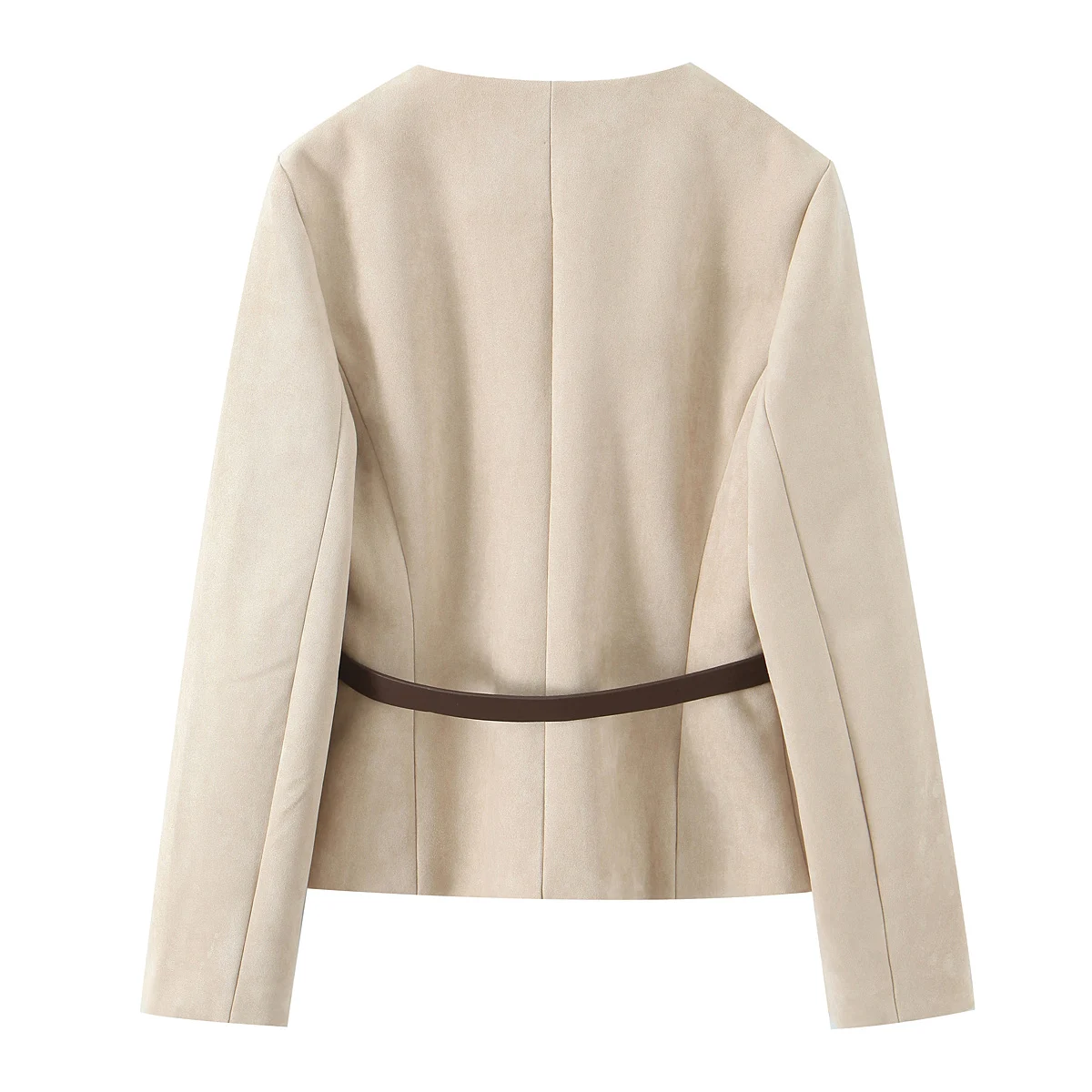 Chaqueta de mujer abrigo con cinturón Otoño Invierno mujer manga larga Casual de un solo pecho elegante chaqueta de oficina prendas de vestir exteriores para mujer