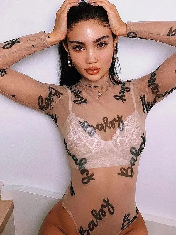 

Летние сексуальные прозрачные боди с буквенным принтом, шорты с низкой талией, женское нижнее белье из бамбукового волокна, удобная посадка