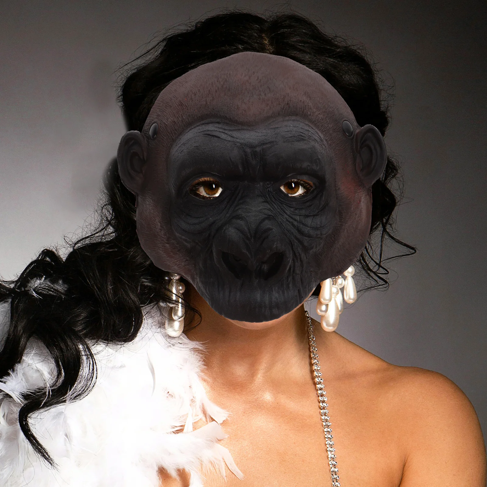 

Halloween Animal Gorilla Mask Scary Party Cosplay Prop Lightweight PU Costume Accessory Halloween Mask Cosplay Prop