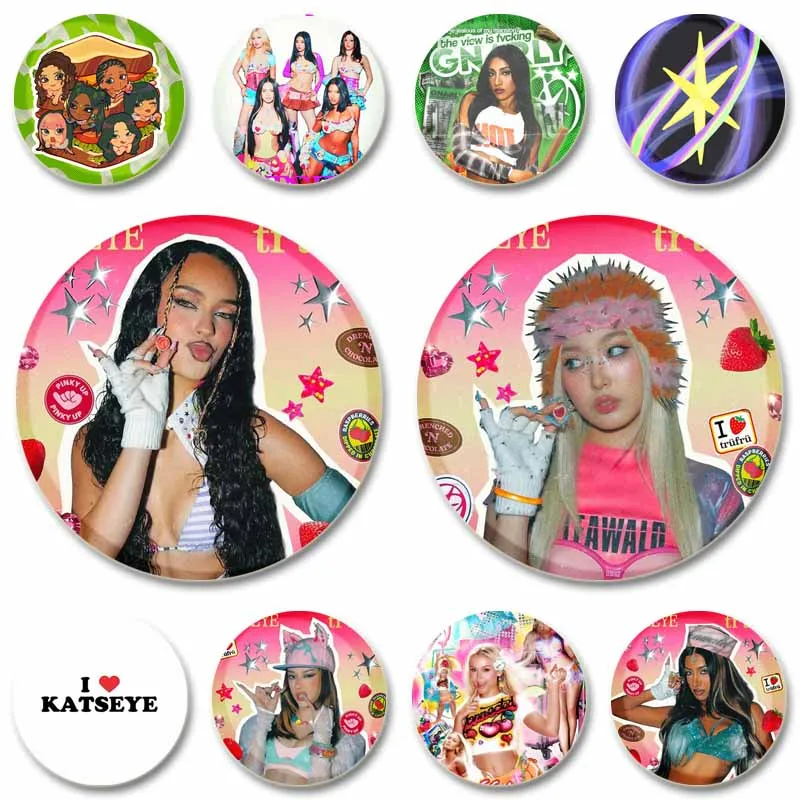 Cute Band Singer Manon  Daniela Yoonchae Lara Raj Sophia Megan Badge Handmade Round Brooch Lapel Pins Jewelry Accessories Gifts