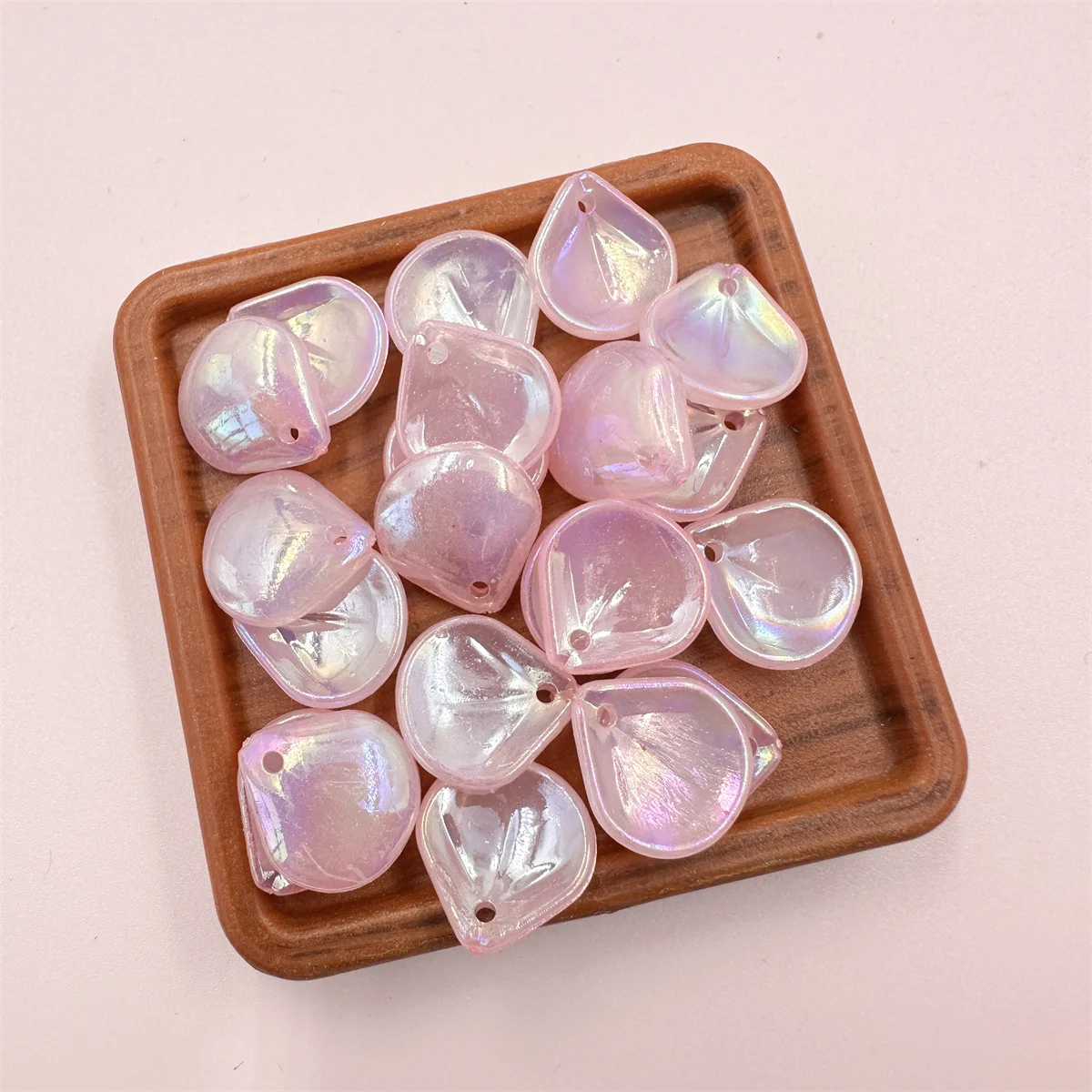 20pcs 13.5*14.8mm AB Colors Flower Petals Charm Beads For Jewelry Making DIY Hairpin Earrings Bracelet Pendant Accessories