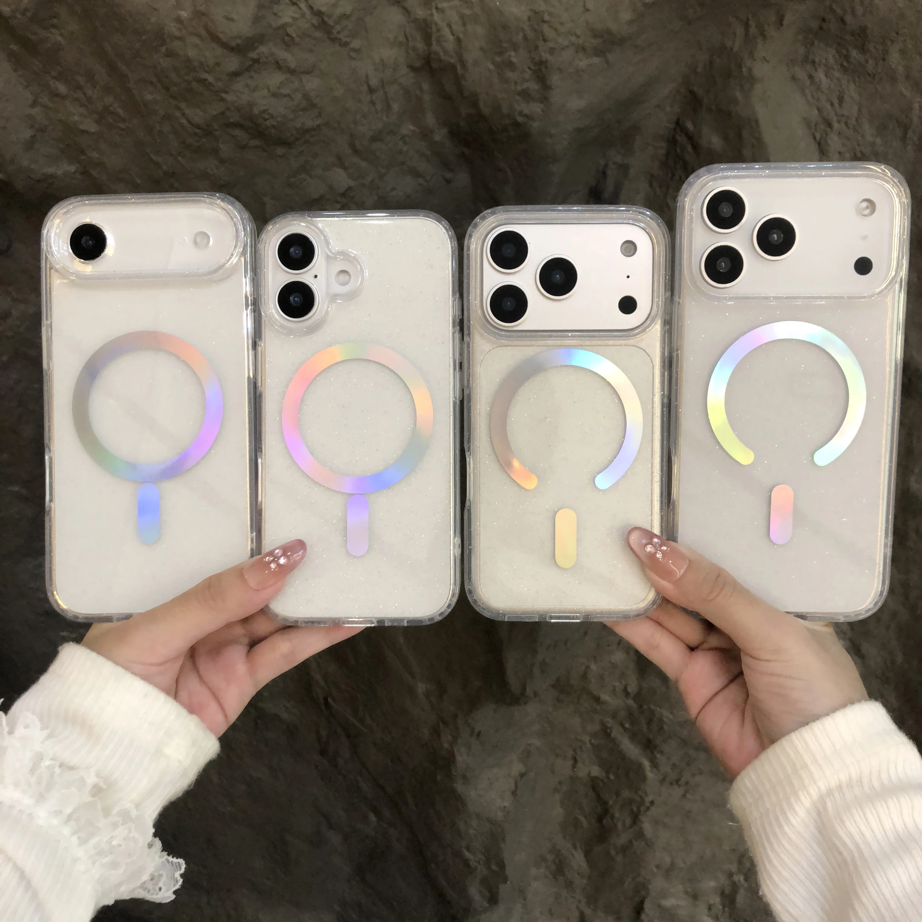 

Роскошный красочный звездный блестящий дизайн, магнитный чехол для мобильного телефона для IPhone 17 pro max, совместимый с 17/воздушным защитным чехлом.