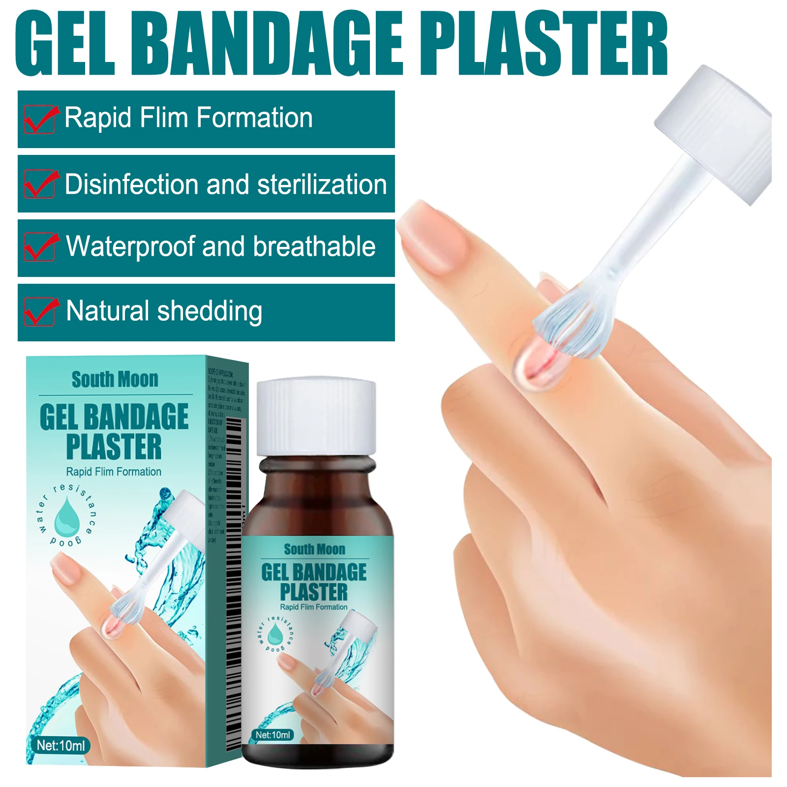 Quick Dry Gel Skin Liquid Plaster Breathable Bandage for Minor Cuts Scrapes Wounds & Dry Cracked Skin Waterproof Liquid Bandage
