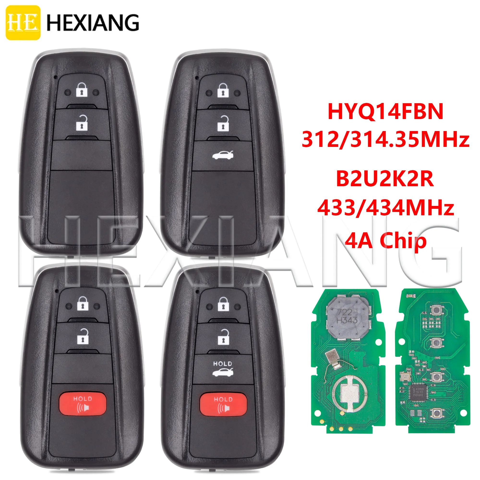 

HE HYQ14FBN 4A чип США Brizal Market 8990H-12010 312-314 МГц B2U2K2R 434 МГц автомобильный дистанционный ключ для Toyota Corolla Cross 2018-2021