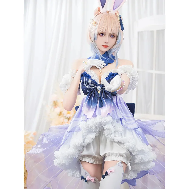SN55IN STOCK UWOWO Kokomi Bunny Suit Cosplay Exclusive Genshin Impact Fanart Cosplay Cute Halloween Costumes Ganyu/Hutao/Ke$5Q@1