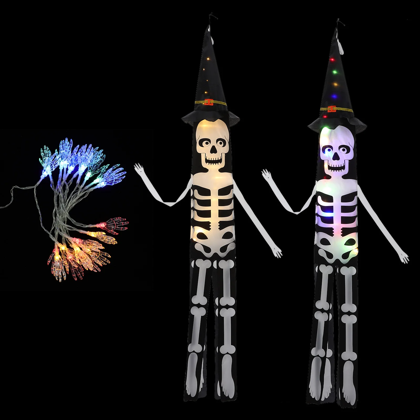 

3 Pcs Outdoor Ornaments Halloween Hanging Props Garden Decorations Holiday outside Windsock