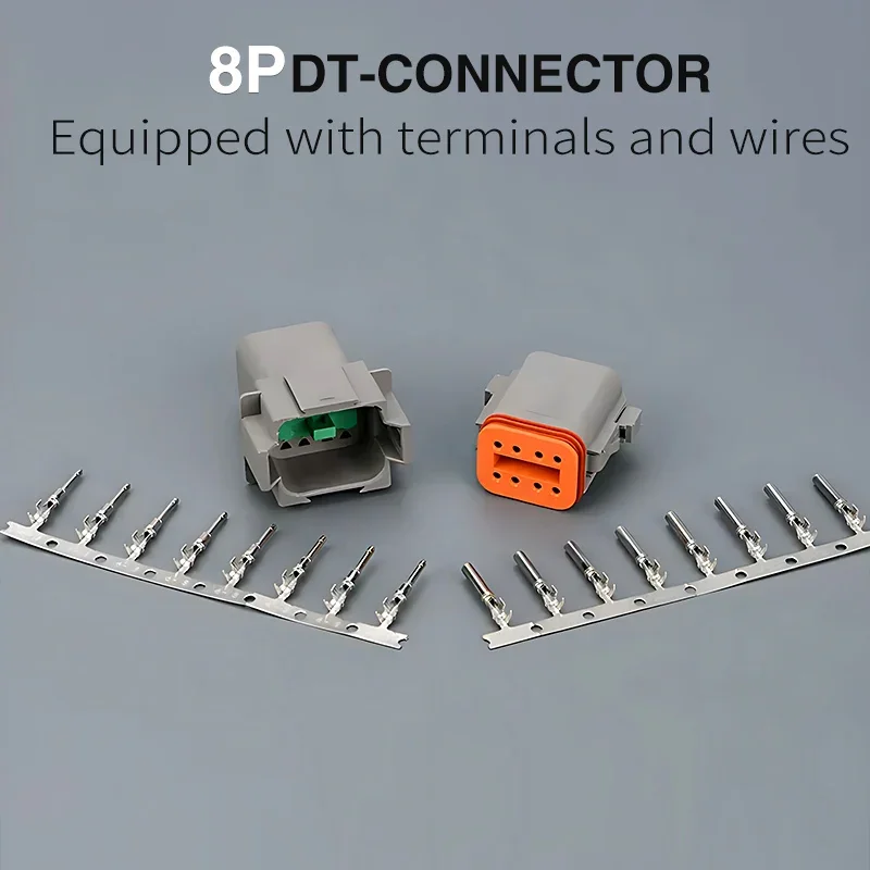 5/10/100 Sets Deutsch Type Connector Male Female Waterproof DT Connectors 8-Pin Dt04-8p Dt06-8s ,Sealable,8 Position