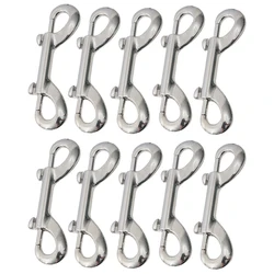 10pcs Scuba Diving Double End Bolt Snap Hook Clips 316 Stainless Steel Quick Draw Link Carabiner B-Shape Spring Hook