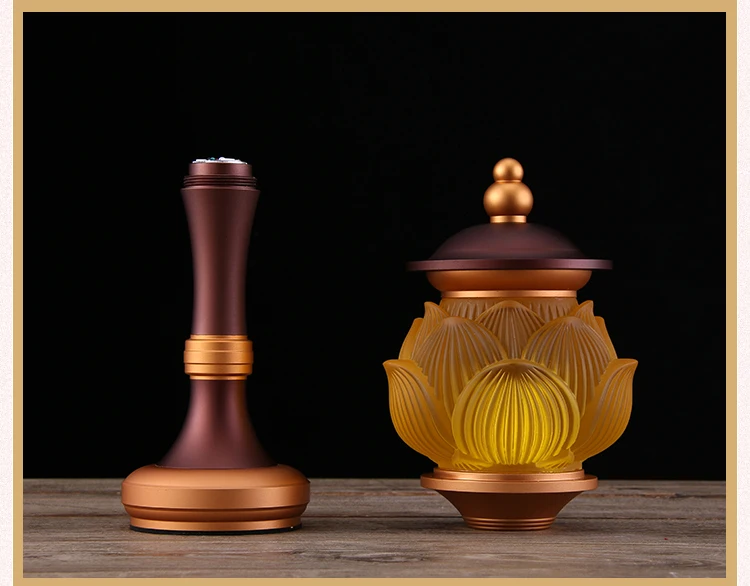 زوج 2 قطعة البوذية عالية الجودة معبد المنزل ضريح العبادة جلب الثروة المال حسن الحظ بوذا إله الثروة مصابيح LED #3