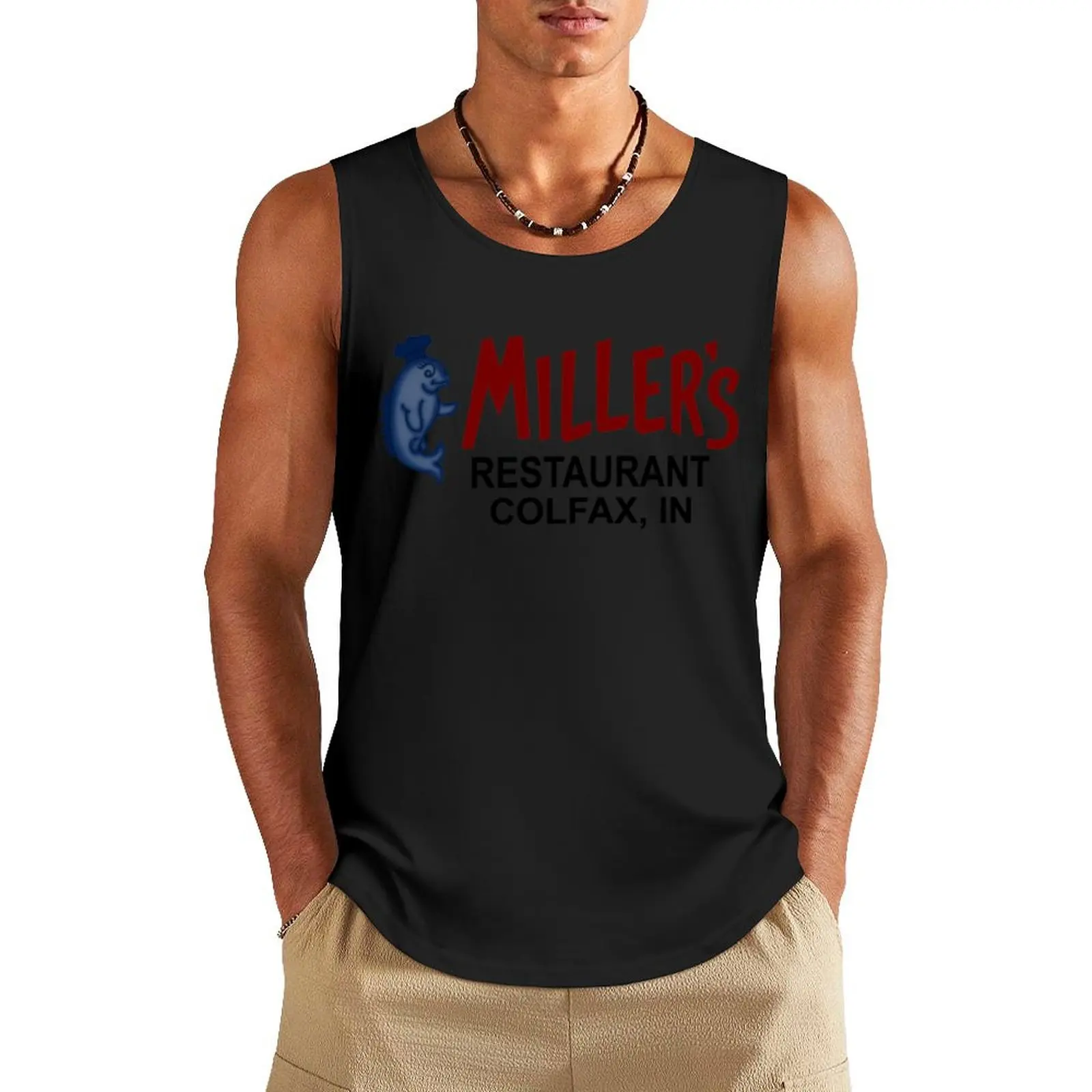 

Miller's Restaurant - Catfish Dinners - Colfax, Indiana Tank Top gym clothing Men's clothes