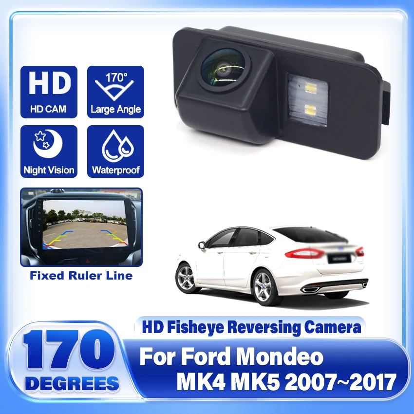CCD HD Fisheye Rear View Camera For Ford Mondeo MK4 MK5 2007 2008 2009 2010 2011 2012 2013 2014 2015 2016 2017 Car Monitor
