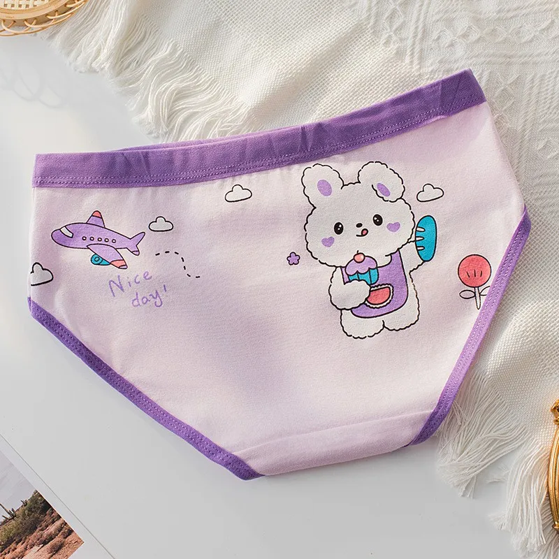 4 Stück weiche, antibakterielle Baumwoll-Slips für Kinder und Mädchen, Höschen mit Cartoon-Print, atmungsaktive Unterwäsche für Kinder von 3–16 Jahren – Detail 16