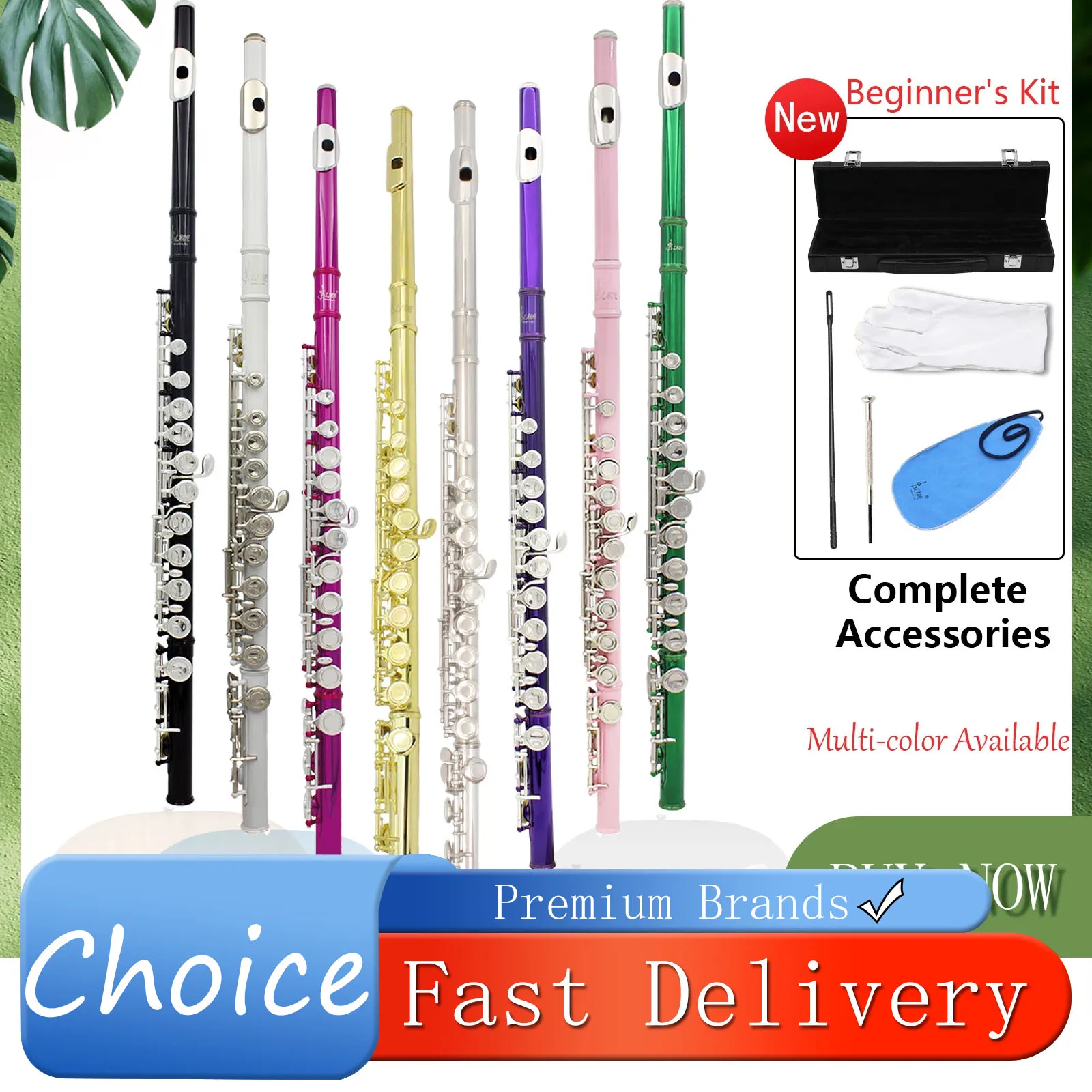 

SLADE 16-лунковая флейта C-тона с электронным ключом, профессиональный деревянный духовой инструмент, флейта с мельхиоровой трубкой с закрытым ключом и набором для начинающих