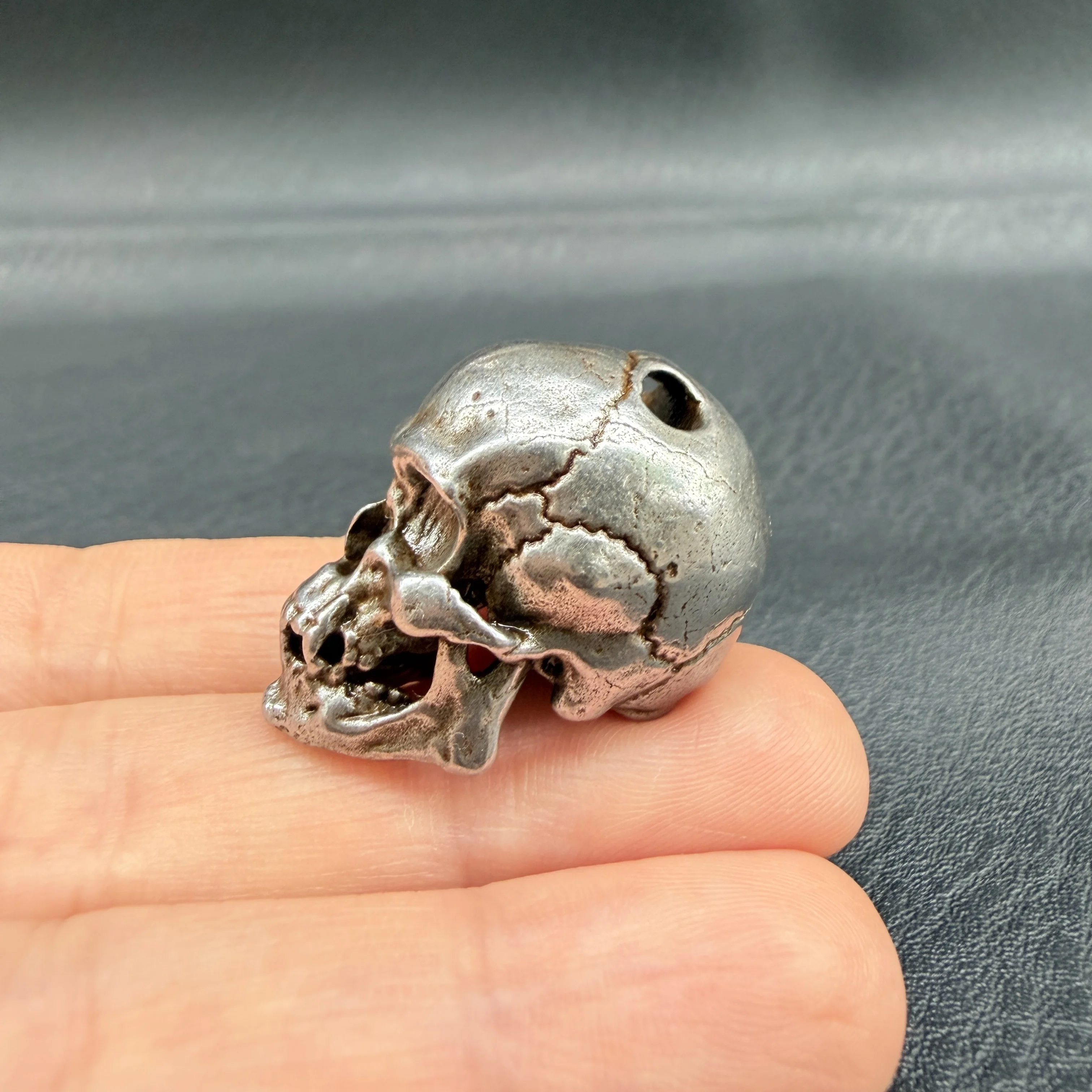 Antique iron Metal Skull Pendant, Gothic Biker Charm for DIY Necklace Jewelry Making