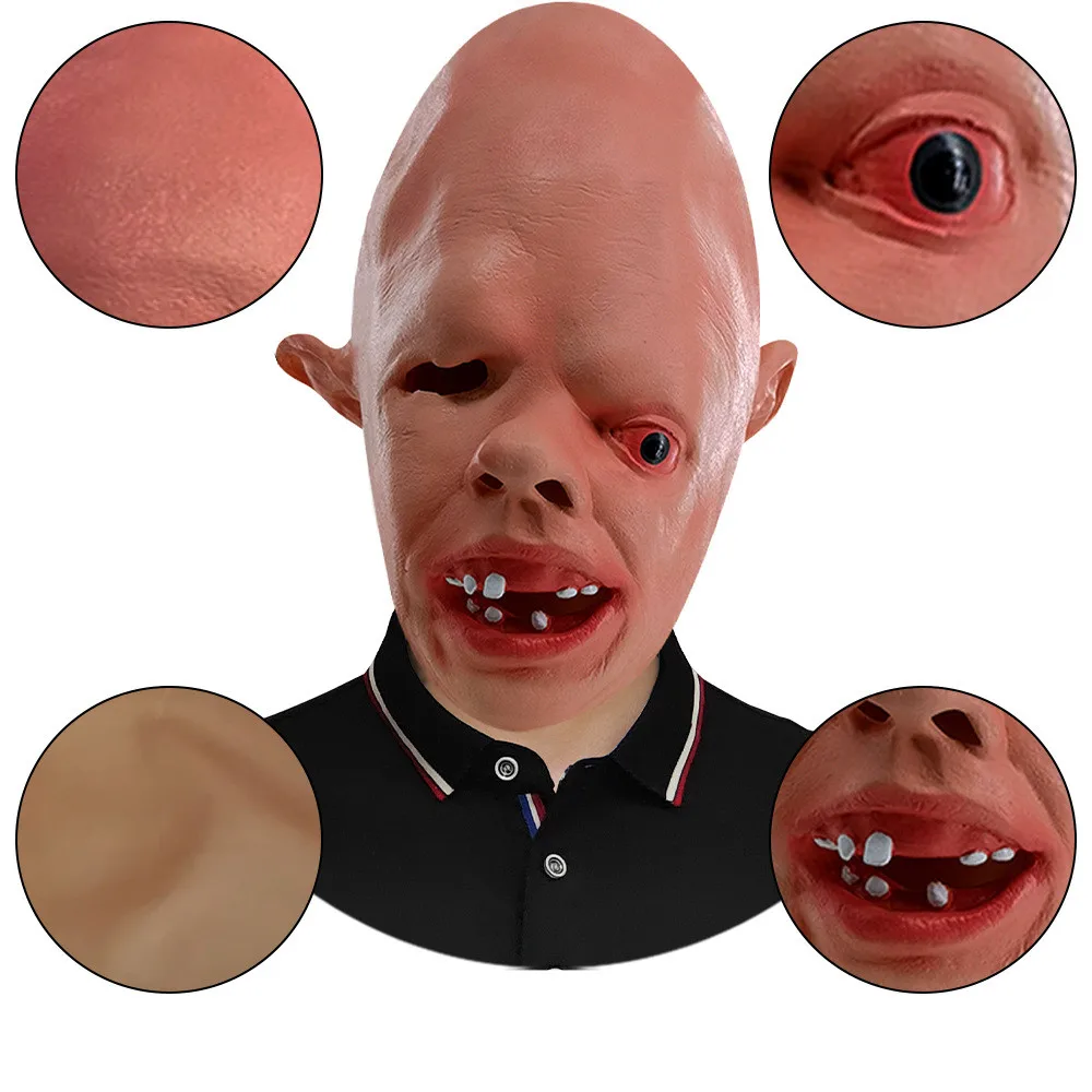 Halloween Horror-Maske aus Latex, Gruselige Kostüm-Party-Requisite, Unheimlicher Goonies-Ausdruck – Detail 5
