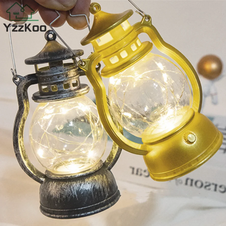 Creativity Candle Holders lantern for Table Retro Flameless Kerosene Lamp Desktop Candlestick Chandelier Christmas Home Decor