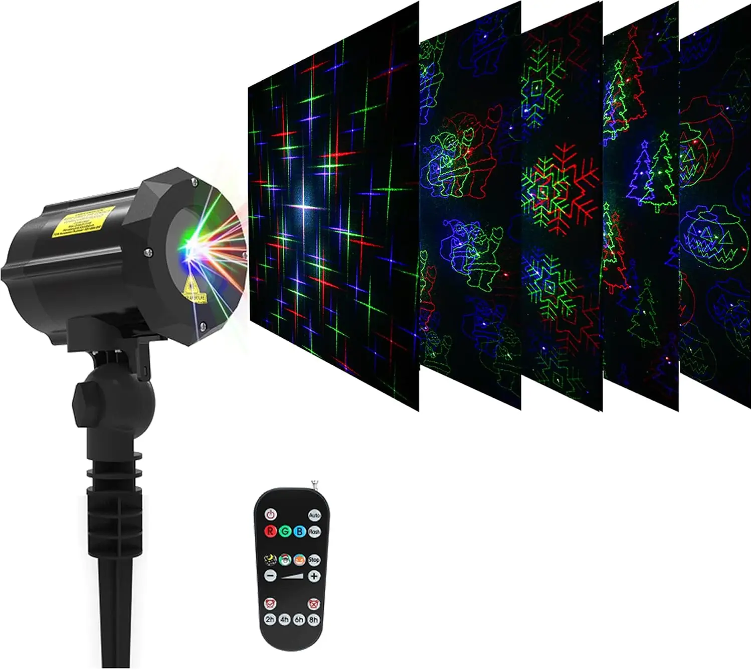 Motion Pattern Firefly 3 Models in 1 with 18 Patterns RGB Outdoor Laser Christmas Lights Projector with RF Remote Control