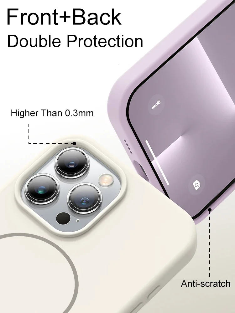 Offizielles Flüssigsilikon-Halsband-Handyhülle für iPhone 17 16E 16 14 15 Plus 12 13 11 18 Pro Max Magsafe Magnetische Weiche Hülle – Detail 14