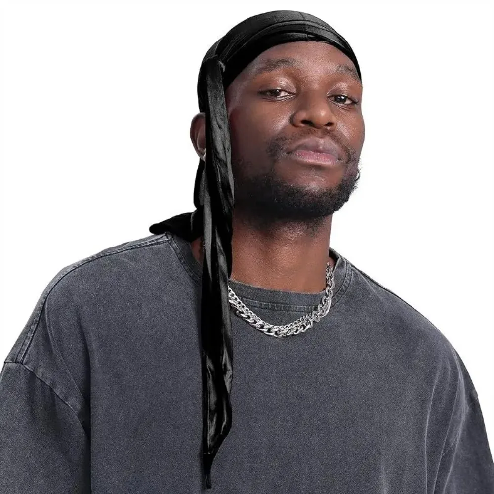 Durag الحرير الساتان عصابات قبعة عمامة قبعة الباروكات السائق حك قبعة الكيماوي قبعة قرصان الرجال النساء إكسسوارات الشعر
