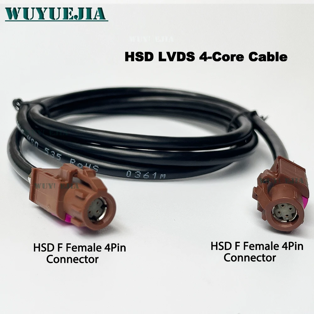 4 Pin HSD LVDS Brown F Type Female Jack Connector for Peugeot Citroen Car Radio GPS Navigation Display High Speed LVDS HSD Cable
