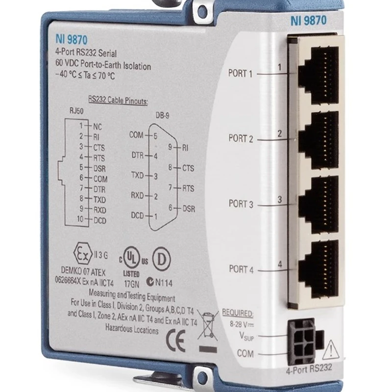 US NI 9870 Serial Instrument Control Module C Series 4-Port RS232 Serial Port 779891-02