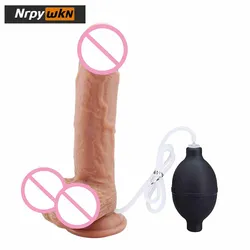 Silicone Realistic Ejaculating Dildo for Women,Lifelike Squirting Dildo Penis with Suction Cup,Huge Dildo for Sex Adult Toys