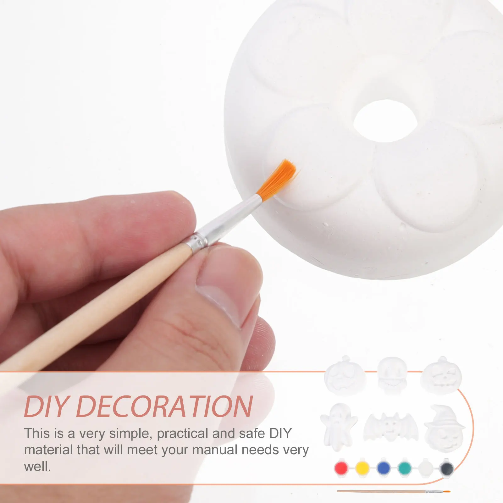 1Set Donut Gips Schilderij Kit Creatieve DIY Kleurstandbeeld Kids Graffiti Craft Educatieve Activiteit Kids Schilderij Kit