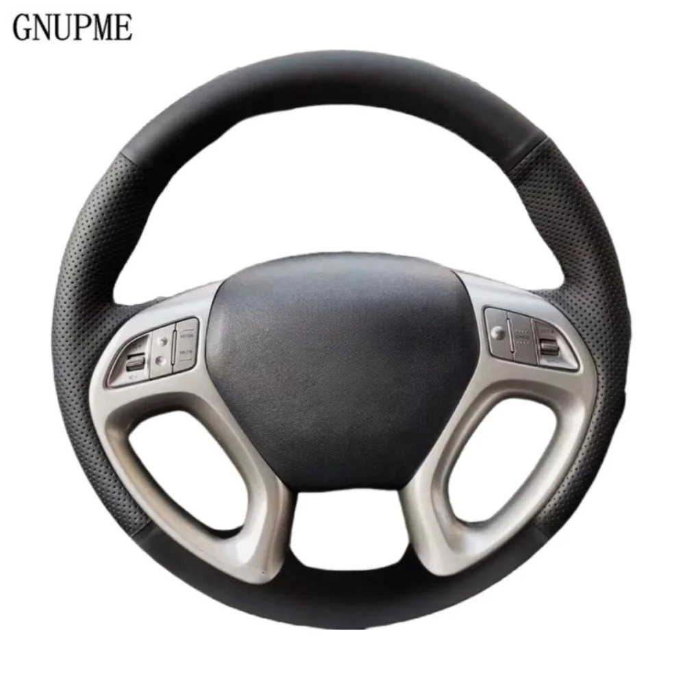 Car Interior Steering Wheel Cover Hand Stitched Leather Braid On Steering Wheel For Hyundai ix35 Tucson 2011 2012 2013 2014 2015